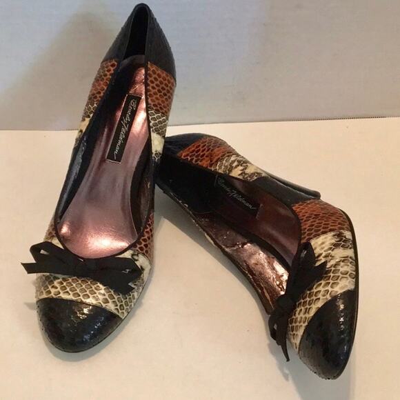 BEVERLY FELDMAN Vintage Snakeskin 3 SHADES Neutral - Picture 6 of 8